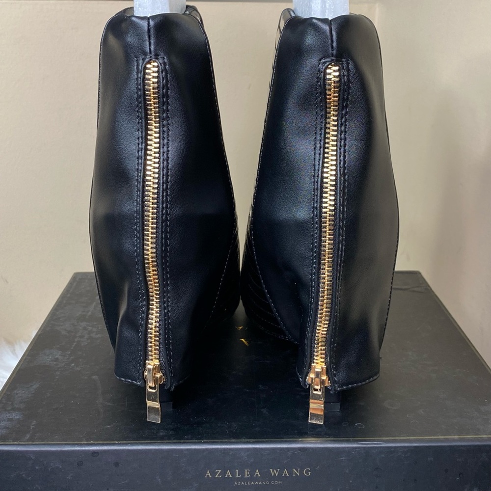 Azalea Wang Black Patent Wedge Bootie - Picture 5 of 11